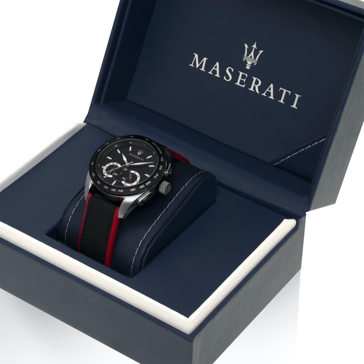 Maserati Traguardo Black Dial Black Leather Strap Men's Watch Maserati Traguardo Black Dial Black Leather Strap Men's Watch